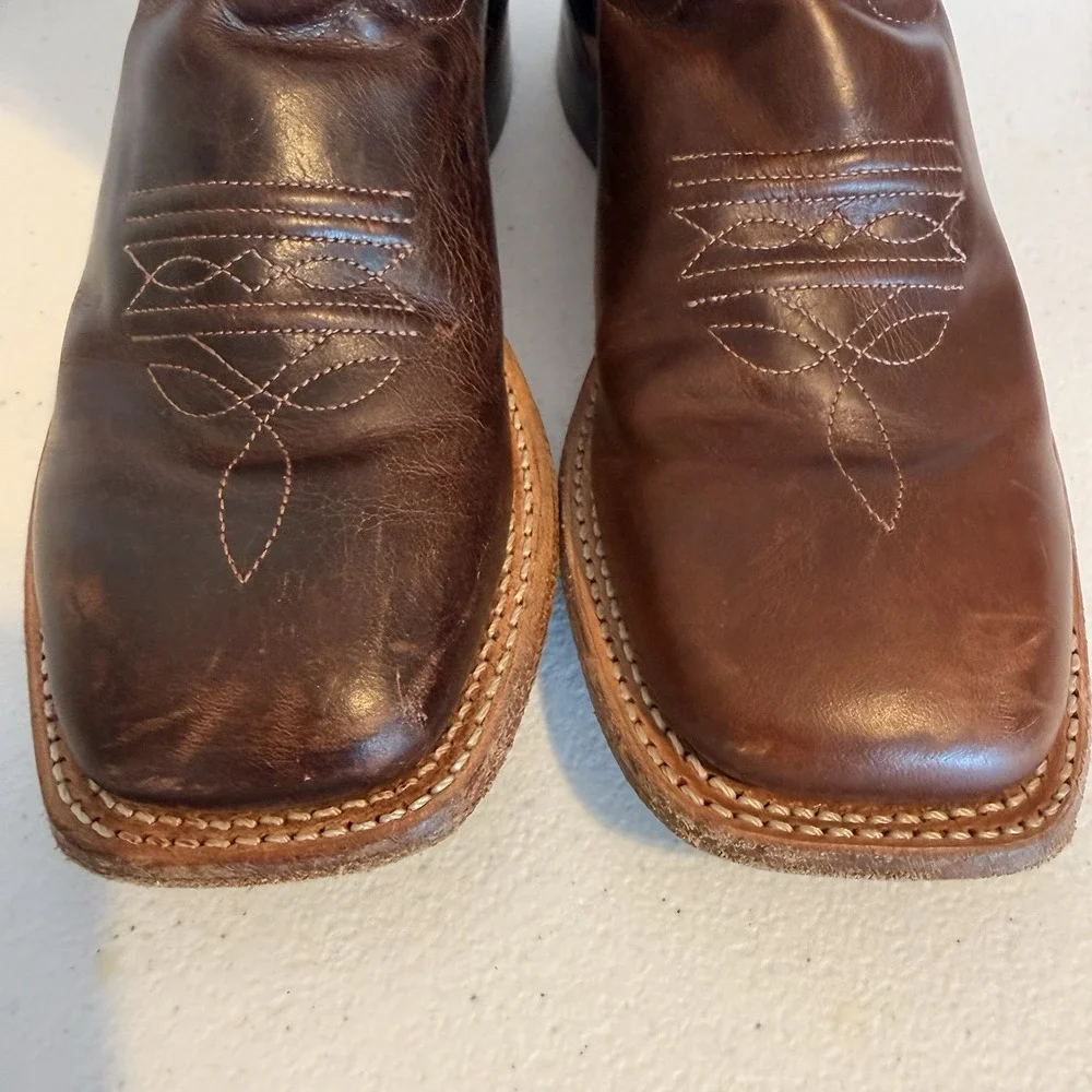 Old West Boots Youth Kids 2.5 D Embroidered Leather Rodeo Cowboy Western Rodeo‎